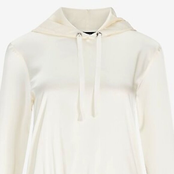 NWT Hooded Silky Waist banded Drawstring Top - Picture 3 of 5